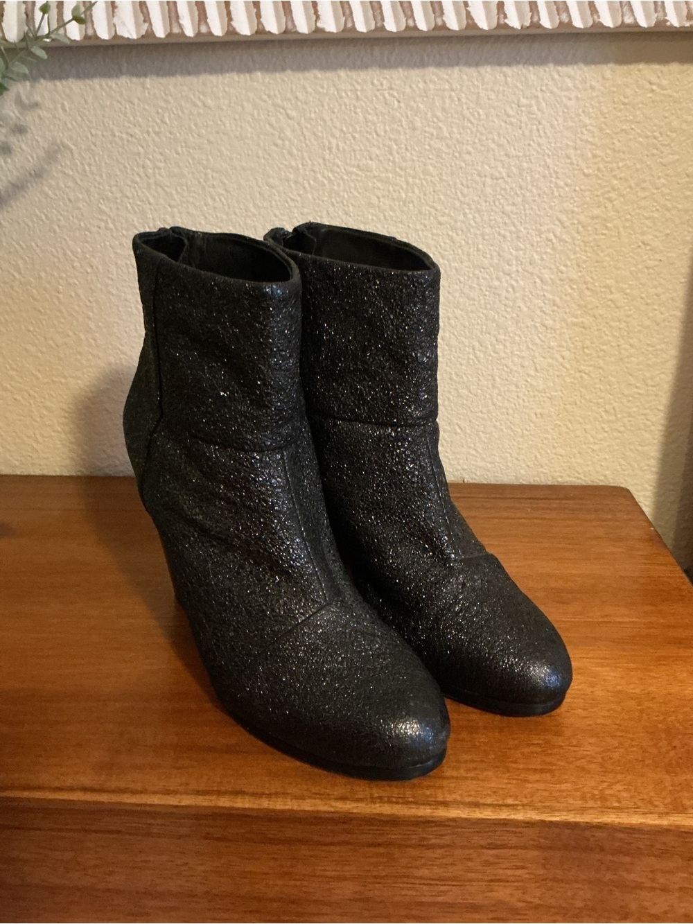 rag & bone Black Glitter Ankle Booties